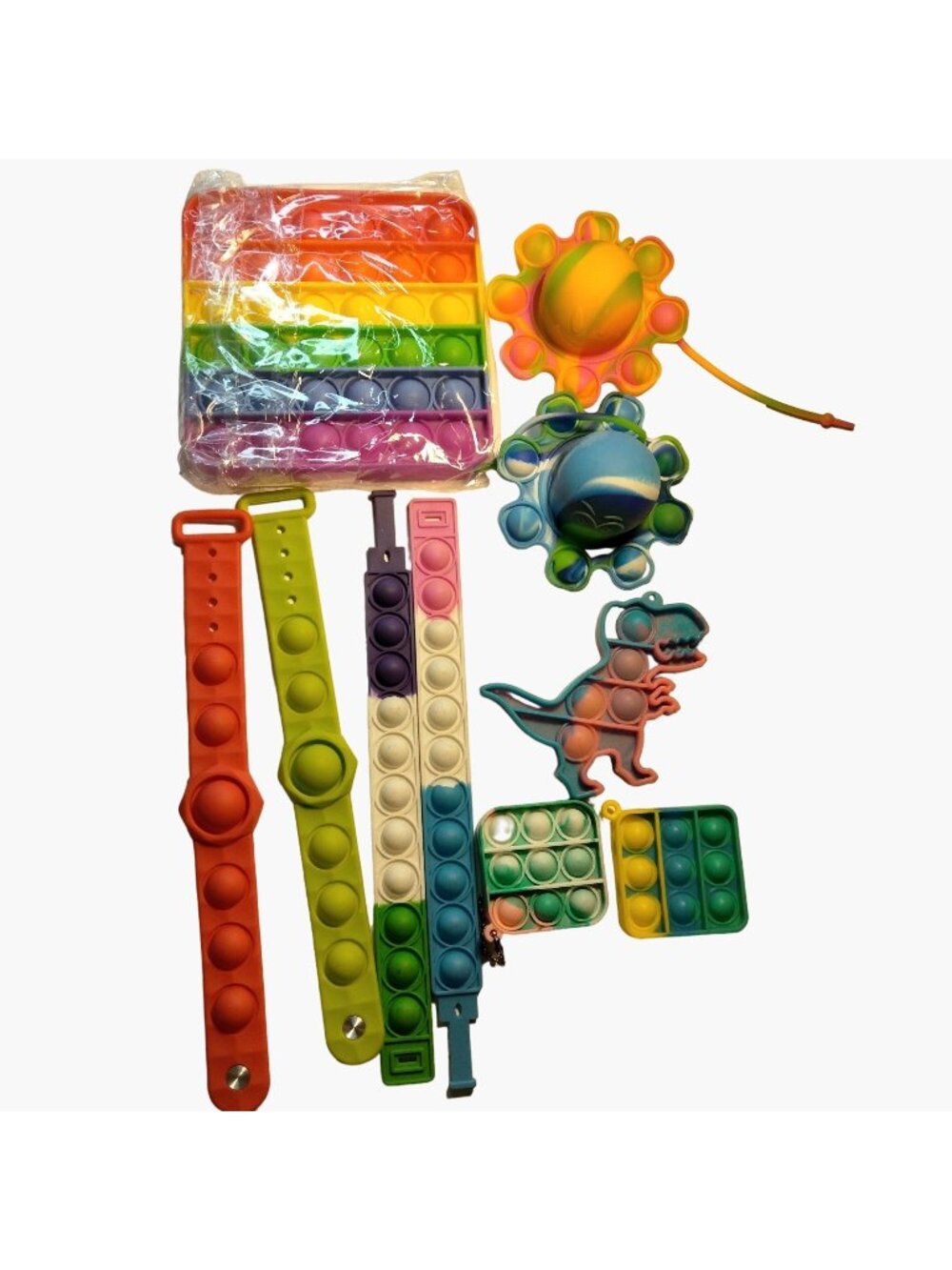 Fidget Toys Poppers Textured bands ADHD Lot 10